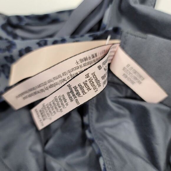 Incredible By Victoria's Secret Unlined Plunge Bra Black Leopard 32DD - Picture 9 of 10